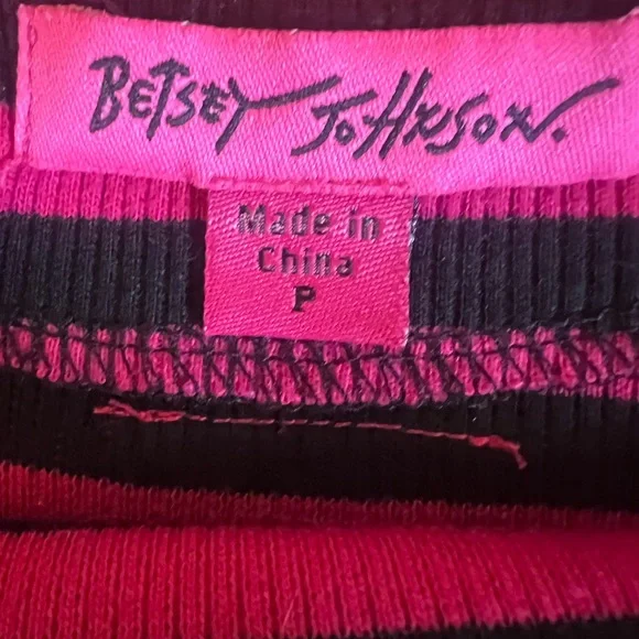 Betsey Johnson Striped Pink and Black bustle body con Women's Dress - Picture 6 of 9